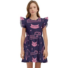 Various Cute Girly Stuff Seamless Pattern Kids  Winged Sleeve Dress by Simbadda