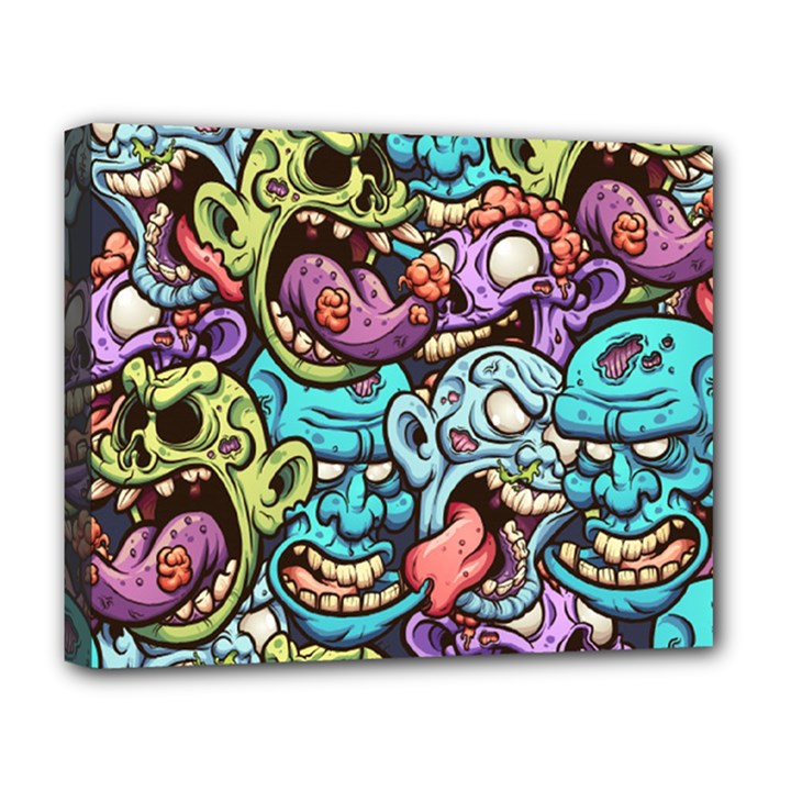 Zombie Heads Pattern Deluxe Canvas 20  x 16  (Stretched)