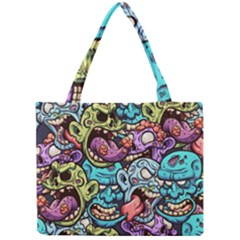 Zombie Heads Pattern Mini Tote Bag by Simbadda