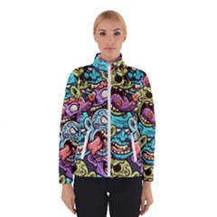 Zombie Heads Pattern Women s Bomber Jacket by Simbadda