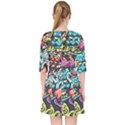 Zombie Heads Pattern Quarter Sleeve Pocket Dress View2