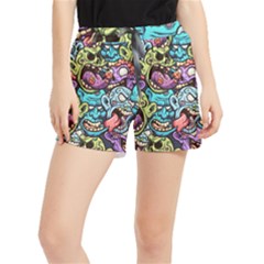 Zombie Heads Pattern Women s Runner Shorts by Simbadda