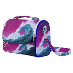 Tsunami Waves Ocean Sea Nautical Nature Water Unique Satchel Shoulder Bag by Simbadda