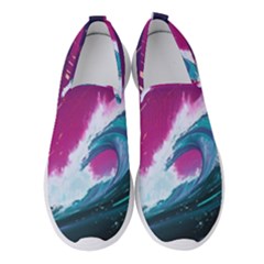 Tsunami Waves Ocean Sea Nautical Nature Water Unique Women s Slip On Sneakers by Simbadda