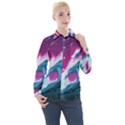 Tsunami Waves Ocean Sea Nautical Nature Water Unique Women s Long Sleeve Pocket Shirt View1