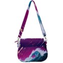 Tsunami Waves Ocean Sea Nautical Nature Water Unique Saddle Handbag View3