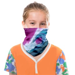 Tsunami Waves Ocean Sea Nautical Nature Water Unique Face Covering Bandana (kids) by Simbadda