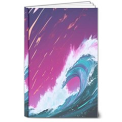 Tsunami Waves Ocean Sea Nautical Nature Water Unique 8  X 10  Hardcover Notebook by Simbadda