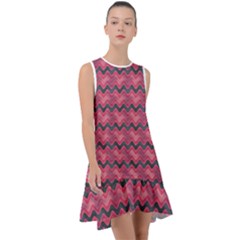 Background Pattern Structure Frill Swing Dress by Simbadda