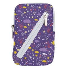 Pattern Cute Clouds Stars Belt Pouch Bag (large) by Simbadda