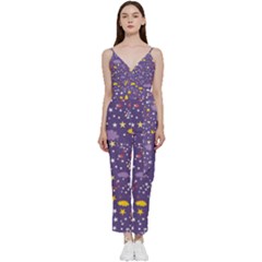 Pattern Cute Clouds Stars V-neck Camisole Jumpsuit by Simbadda