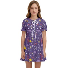 Pattern Cute Clouds Stars Kids  Sweet Collar Dress