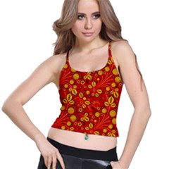 Seamless Pattern Slavic Folk Style Spaghetti Strap Bra Top by Simbadda