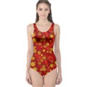 Seamless Pattern Slavic Folk Style One Piece Swimsuit View1