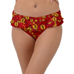 Seamless Pattern Slavic Folk Style Frill Bikini Bottoms by Simbadda