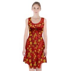 Seamless Pattern Slavic Folk Style Racerback Midi Dress by Simbadda