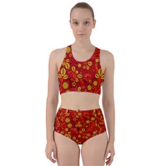 Seamless Pattern Slavic Folk Style Racer Back Bikini Set by Simbadda