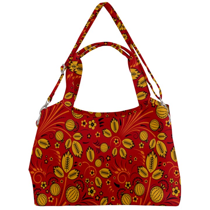 Seamless Pattern Slavic Folk Style Double Compartment Shoulder Bag