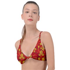 Seamless Pattern Slavic Folk Style Knot Up Bikini Top by Simbadda