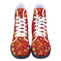 Seamless Pattern Slavic Folk Style Kid s High-top Canvas Sneakers