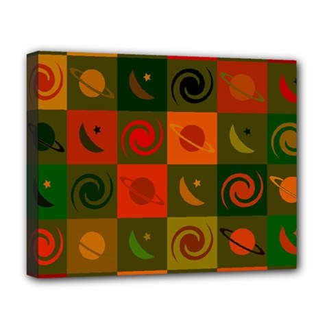 Space Pattern Multicolour Deluxe Canvas 20  X 16  (stretched) by Simbadda