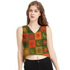 Space Pattern Multicolour V-neck Cropped Tank Top by Simbadda