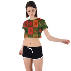 Space Pattern Multicolour Tie Back Short Sleeve Crop Tee by Simbadda