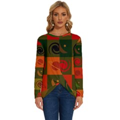 Space Pattern Multicolour Long Sleeve Crew Neck Pullover Top by Simbadda