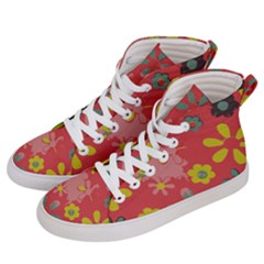 Flowers Pattern Women s Hi-top Skate Sneakers by Simbadda