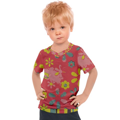 Flowers Pattern Kids  Sports Tee by Simbadda