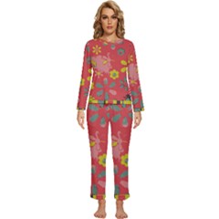 Flowers Pattern Womens  Long Sleeve Lightweight Pajamas Set by Simbadda