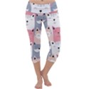 Cute Seamless Pattern With Cats Capri Yoga Leggings View1