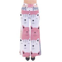 Cute Seamless Pattern With Cats So Vintage Palazzo Pants by Simbadda