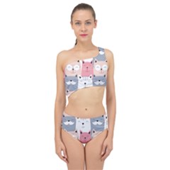 Cute Seamless Pattern With Cats Spliced Up Two Piece Swimsuit by Simbadda