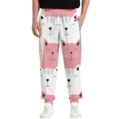 Cute Seamless Pattern With Cats Men s Elastic Waist Pants by Simbadda