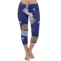 Cute Kittens Sleep Sweetly Mugs Capri Winter Leggings  by Simbadda