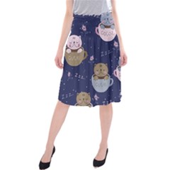 Cute Kittens Sleep Sweetly Mugs Midi Beach Skirt by Simbadda