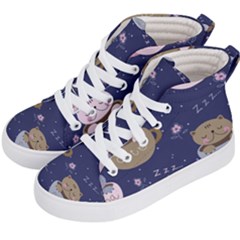 Cute Kittens Sleep Sweetly Mugs Kids  Hi-top Skate Sneakers by Simbadda