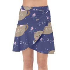 Cute Kittens Sleep Sweetly Mugs Wrap Front Skirt by Simbadda