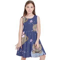 Cute Kittens Sleep Sweetly Mugs Kids  Skater Dress by Simbadda