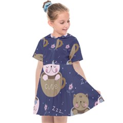 Cute Kittens Sleep Sweetly Mugs Kids  Sailor Dress by Simbadda