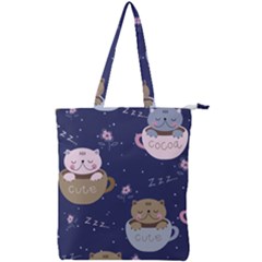 Cute Kittens Sleep Sweetly Mugs Double Zip Up Tote Bag by Simbadda