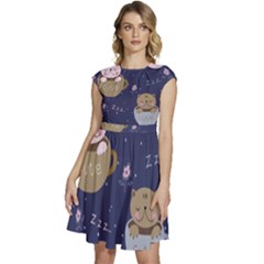 Cute Kittens Sleep Sweetly Mugs Cap Sleeve High Waist Dress by Simbadda