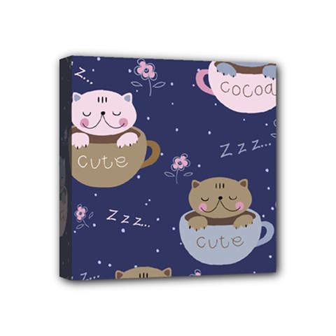 Cute Kittens Sleep Sweetly Mugs Mini Canvas 4  X 4  (stretched) by Simbadda