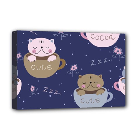 Cute Kittens Sleep Sweetly Mugs Deluxe Canvas 18  X 12  (stretched) by Simbadda