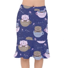 Cute Kittens Sleep Sweetly Mugs Short Mermaid Skirt by Simbadda