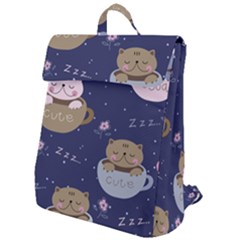 Cute Kittens Sleep Sweetly Mugs Flap Top Backpack by Simbadda