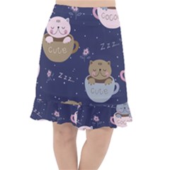 Cute Kittens Sleep Sweetly Mugs Fishtail Chiffon Skirt by Simbadda