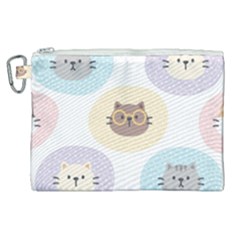 Cute Cat Seamless Pattern Background Canvas Cosmetic Bag (xl) by Simbadda