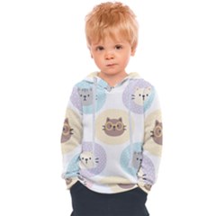 Cute Cat Seamless Pattern Background Kids  Overhead Hoodie by Simbadda